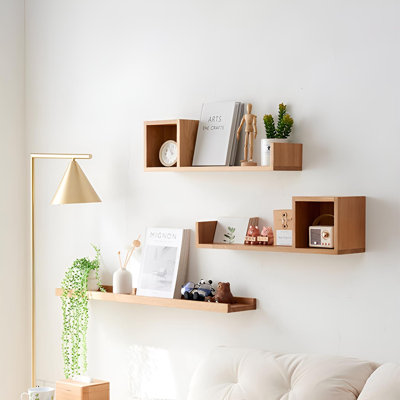 Tablette murale flottante en bois massif