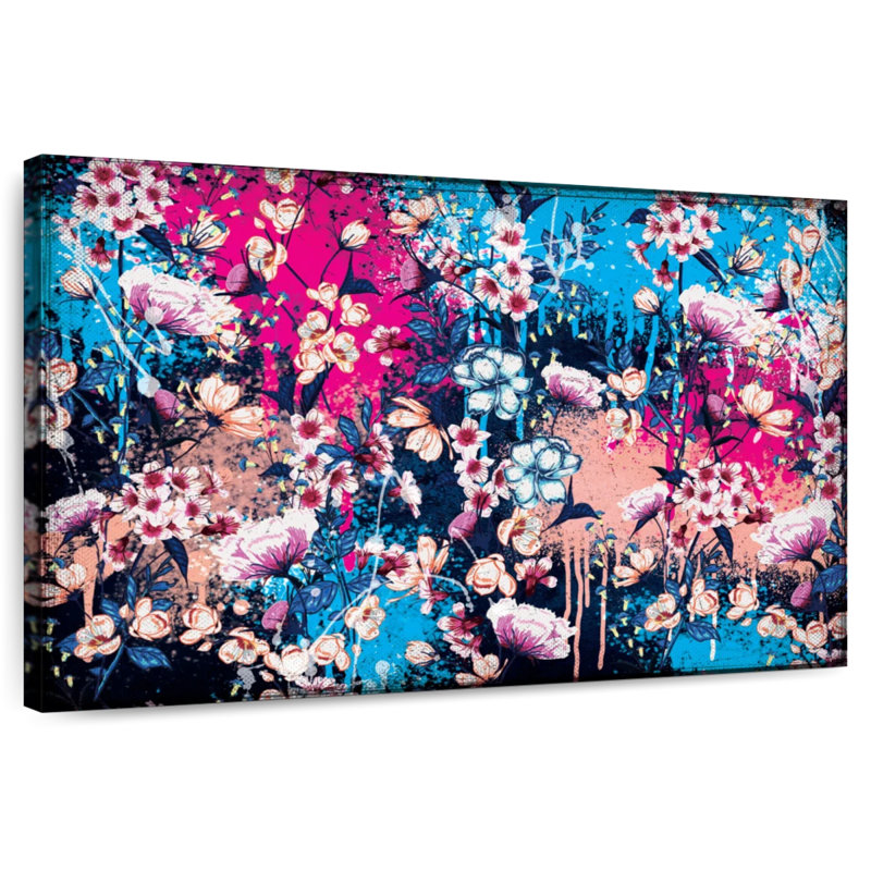 Kerner Splattered Botanical Flowers, 8" H x 12" W