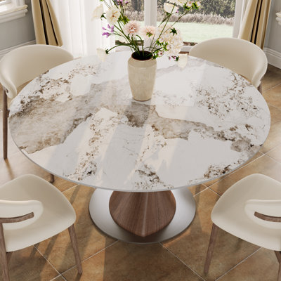 Sintered Stone Round Dining Table For 4