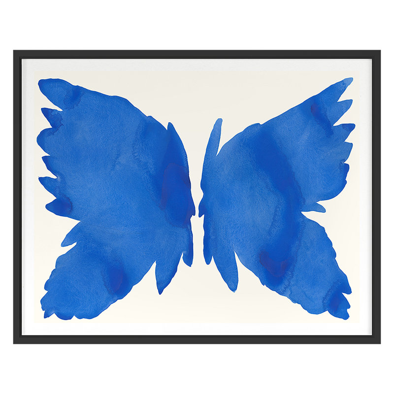 «Blue Bird» par Kate Roebuck - impression d'un seul cadre, Cadre noir, H 25 po x l 31 po