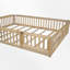 Lit plateforme double en bois avec garde-corps-114222880