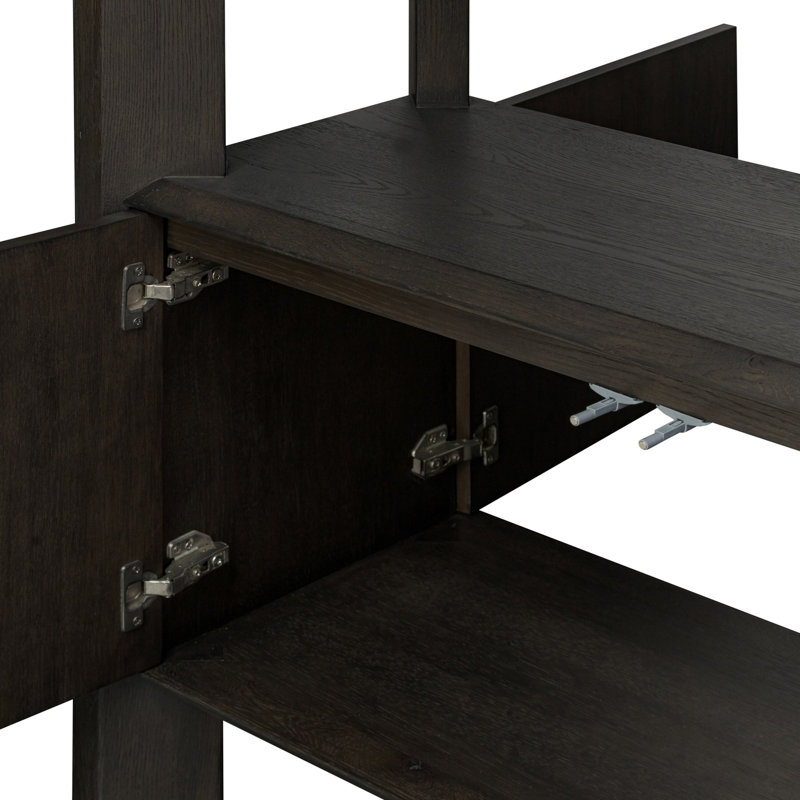 Orwin Wide Bookshelf-Smoked Black Oak, Black