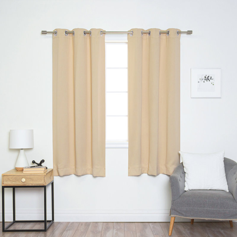 Lympsham Blackout Curtain Panel Pair, Beige, 40" W x 63" L