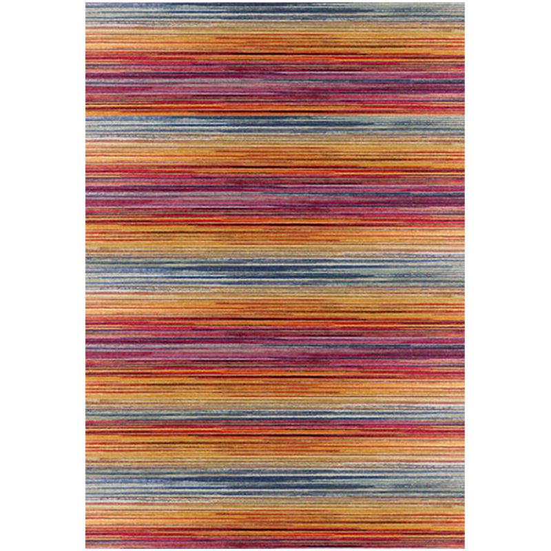 Tapis bleu / orange / rouge en velours tissé à la machine Curtsinger, Rectangle 6 pi 7 po x 9 pi 6 po