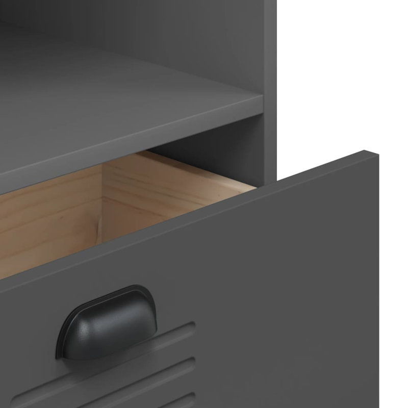 Allaya 123cm H x 60cm W Bookcase, Anthracite Grey