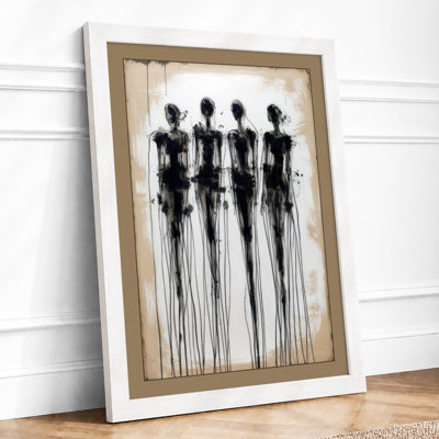 Four Figures in Flux Minimalist - Framed Print