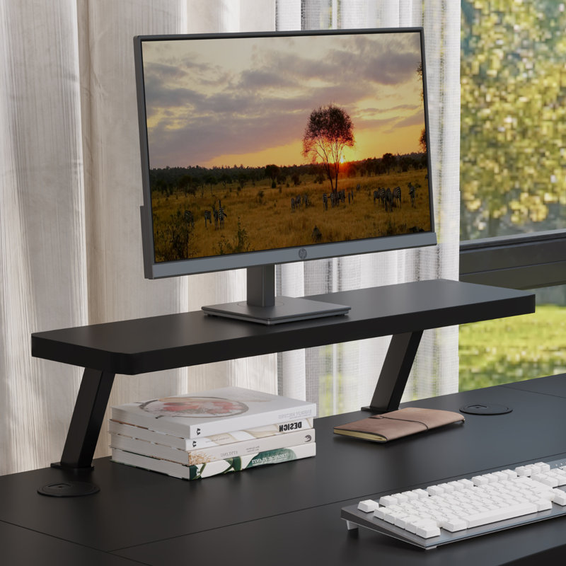 Modernchamp 63'' Dual Motor Height Adjustable Standing Desk With Laminate, Black