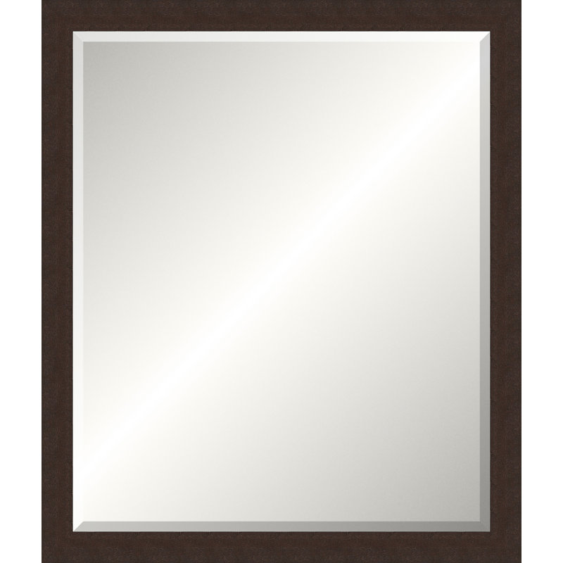 Textured Brown Legacy Mirror, Wide Vanity