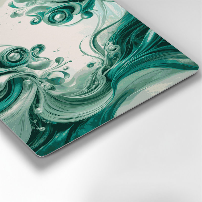 Art mural abstrait en métal vert 49, H 20 po x l 24 po