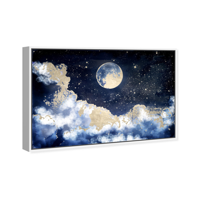 Astronomie et espace, châteaux dans le ciel, impression sur toile, Toile blanche encadrée, H 24 po x l 36 po x 1,5 po