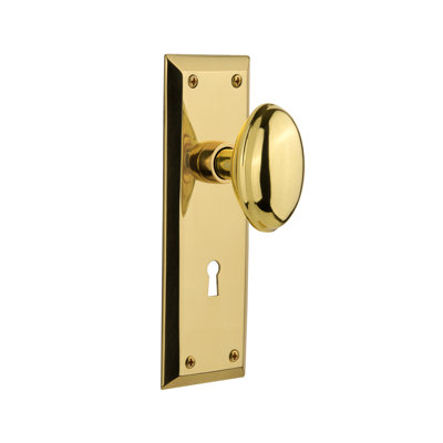 Homestead Interior Mortise Door Knob with New York Long Plate