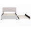 Full Size Upholstered Platform Bed with Brick Pattern Headboard &amp; Twin Trundle,Linen Fabric,Beige for Extra Space &amp; Sturdy Support-2013221818