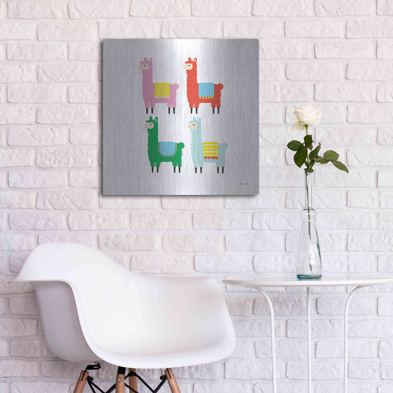 «The Llamas» par Ann Kelle, H 24 po x l 24 po