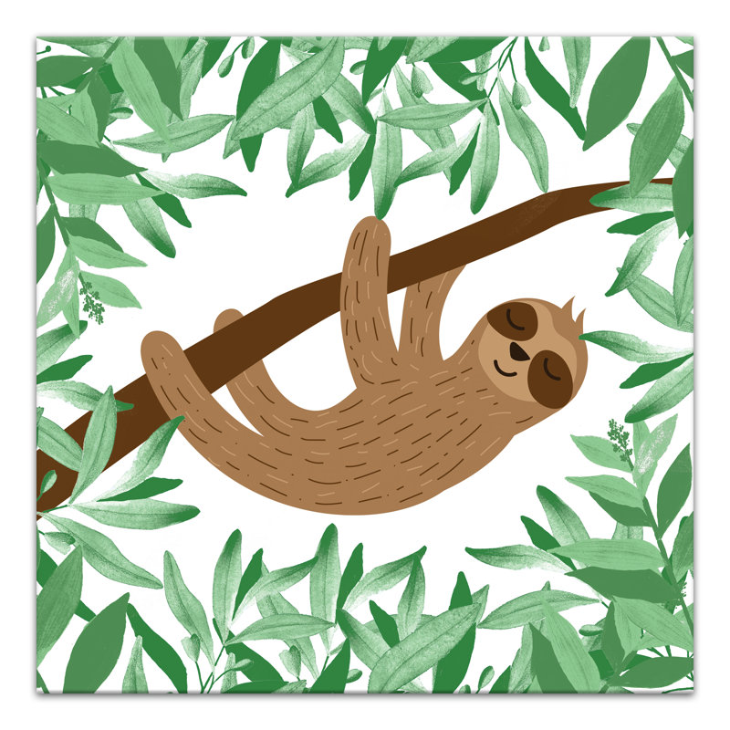 «Brazos Sleepy Sloth», art sur toile, H 24 po x l 24 po x P 1,25 po