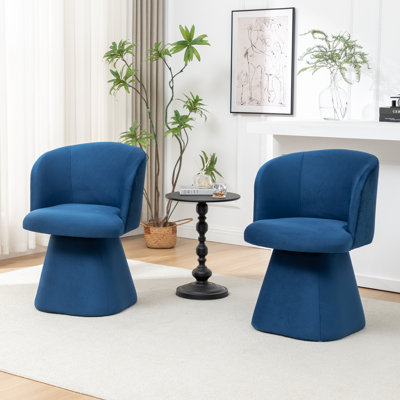 Chaise rembourrée pivotante en velours Dantzler