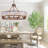 8-Light Dimmable Wagon Wheel Chandelier, Dual-Mount (Flush/Pendant) Brown K9 Crystal Rustic Pendant Light for Dining Room, Living Room