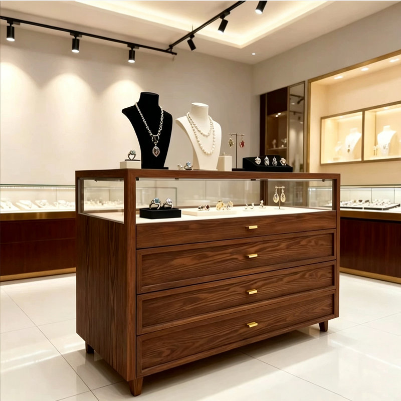 Vitrine à bijoux 39,37 po, H 35,43 po x l 39,37 po x P 21,65 po