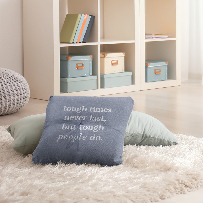 Coussin intérieur/extérieur robuste times, Bleu / blanc, H 26 po x l 26 po