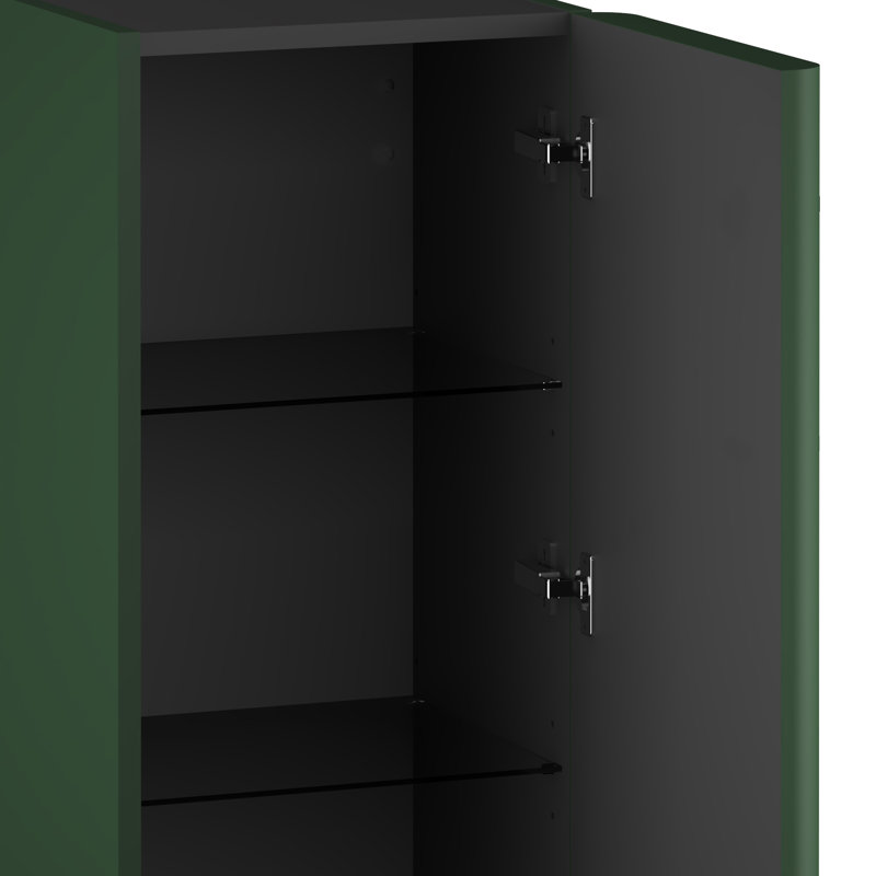 Ashat Bathroom Cabinet, Right, Conifer Green Supermatt/Gold