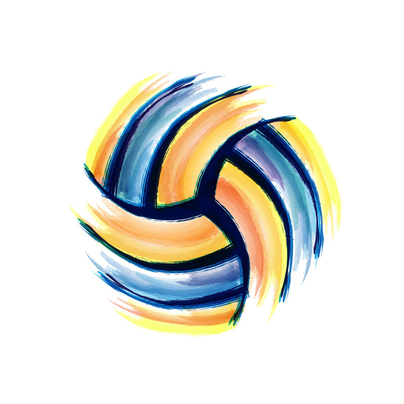 Volleyball Brush Background - Wrapped Canvas Painting, 30cm H x 30cm W x 3.8cm D