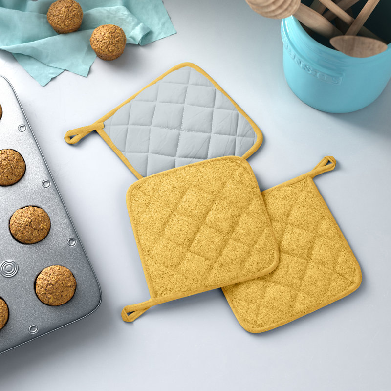 Ensemble de porte-casseroles 3 pièces Damontray, Jaune