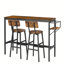 Table de bar rustique brun. Option de porte-bouteilles de vin. 45,93 po x l 15,95 po x l 35,55 po. Fabrication, sièges confortables. Pour les espaces variés Mobilier avec tabourets. Courbé pour le soutien. Tabouret: H 12,6 po x H 36,22 po