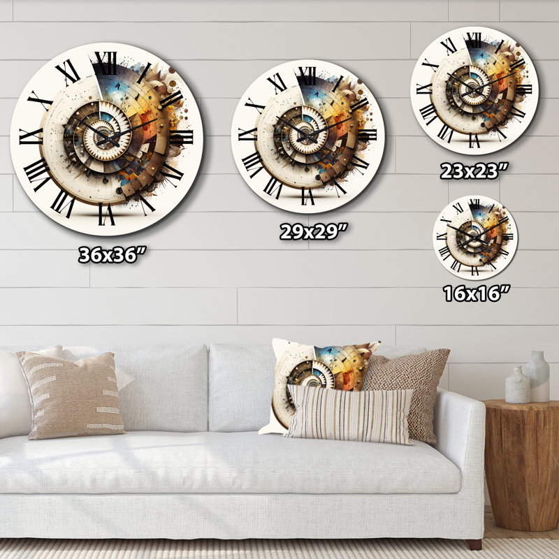 Horloge murale spirale abstraite, Très grand