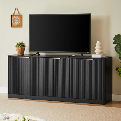 buffet moderne ondulé, armoire de rangement à contour incurvé, armoire à 6 portes avec fonction de rangement