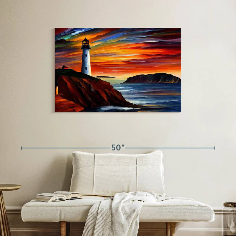 Picturesque lighthouse Aletra, H 26 po x l 39 po