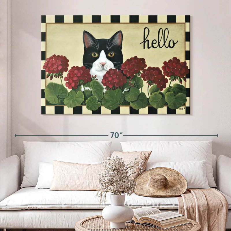 Brampt Cat Hello, 34" H x 51" W