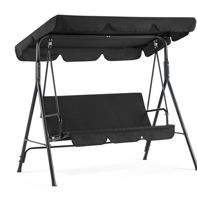 Ogbu 3-Person Outdoor Patio Swing Chair with Adjustable Canopy