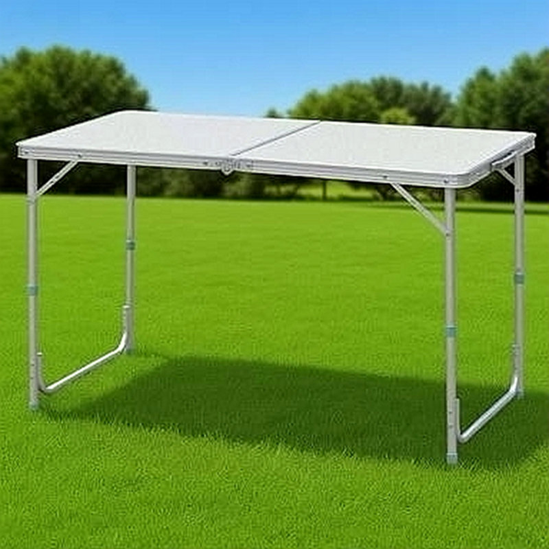 Table de camping pliante portative en aluminium facile à nettoyer