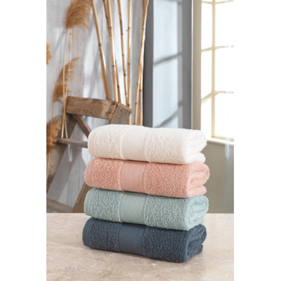 Ensemble de serviettes à main 100% coton 4 pièces Fatema