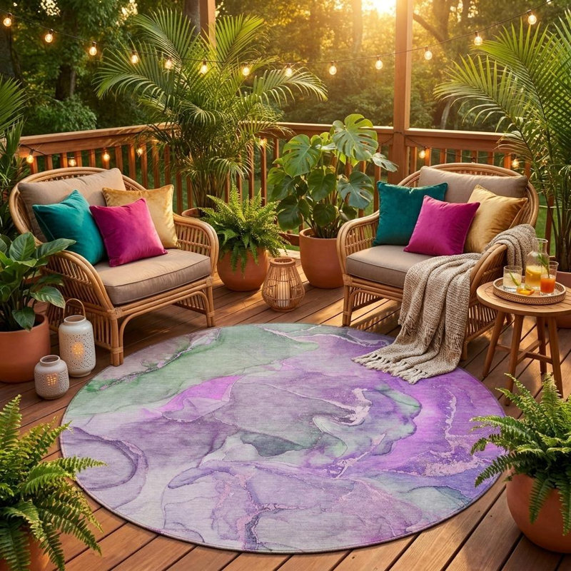 Tapis d'intérieur rond 8 po