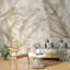 Murale beige feuilles de bananier tropical-778906602