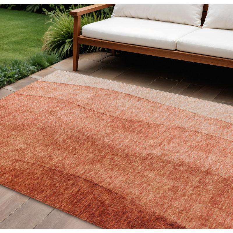 Tapis extérieur lavable 9 pi x 12 pi cuivre et terre cuite