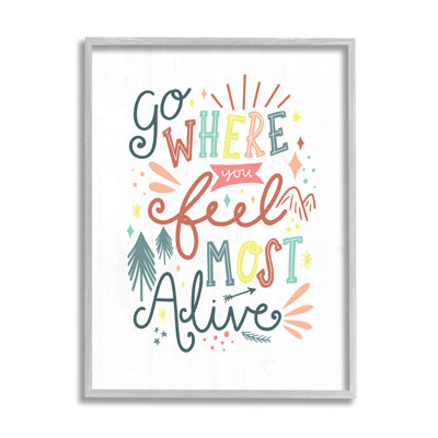 «Go Where You Feel Alive», art textuel sur toile tendue surdimensionné par Louise Allen Designs