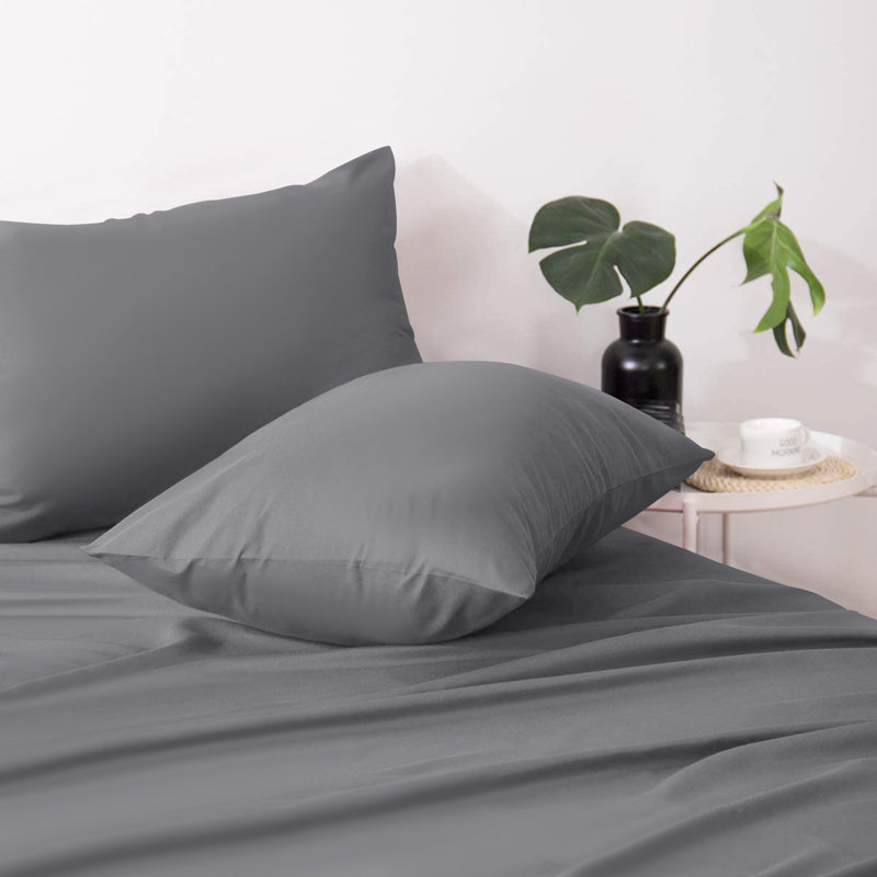 Jaramiah Super Soft Plain Microfiber PillowCase, Grey