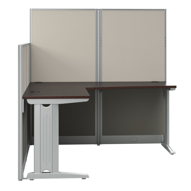 Office In An Hour L-Shaped 1 Person Cubicle with Cable Management