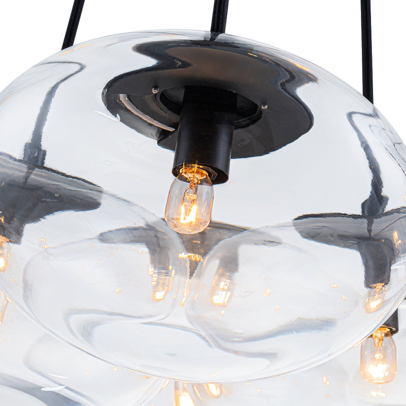Luminaire suspendu en verre soufflé à la main 7 lumières