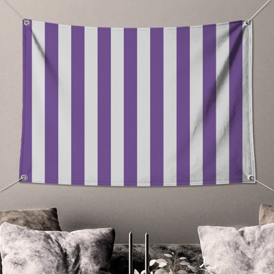 Vertical Purple Stripes Wall Tapestry - Stripes Wall Decor