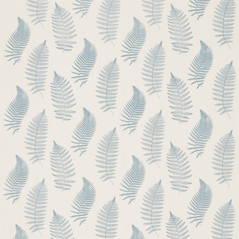 Fern Embroidery Fabric, 	Powder Blue