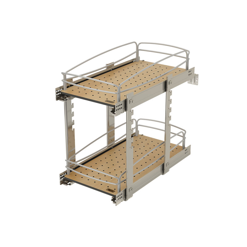 Rev-A-Shelf Two-Tier Solid Bottom Pullout Base Cabinet Organizer, 11.61" W