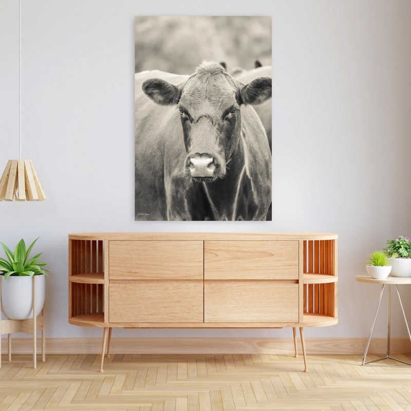 «Brown Cow Say Cheese», art contemporain, H 48 po x l 32 po