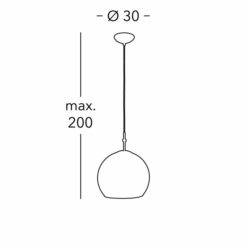 Luna Kiss 1 - Light Dome Pendant, 200" H x 30" W x 30" D
