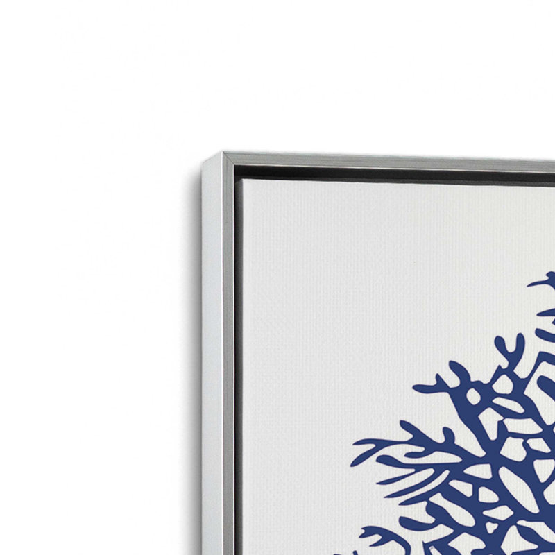 Impression sur toile «Marine Coral I» par Cindy Jacobs, H 31,5 po x l 31,5 po, Argent, Toile avec cadre