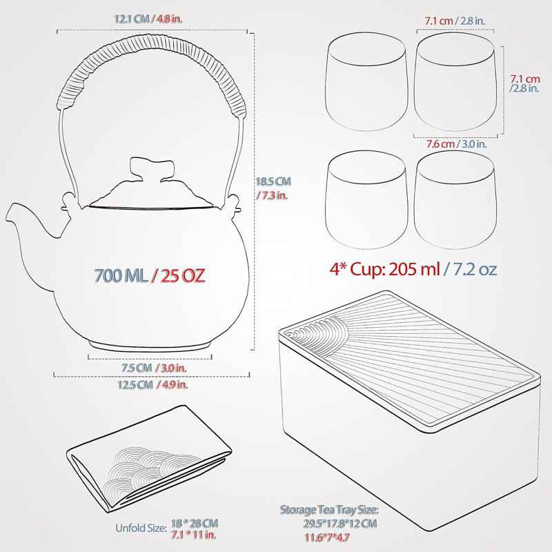 Latitude Run® Aribella 25oz. No Pattern Teapot Set