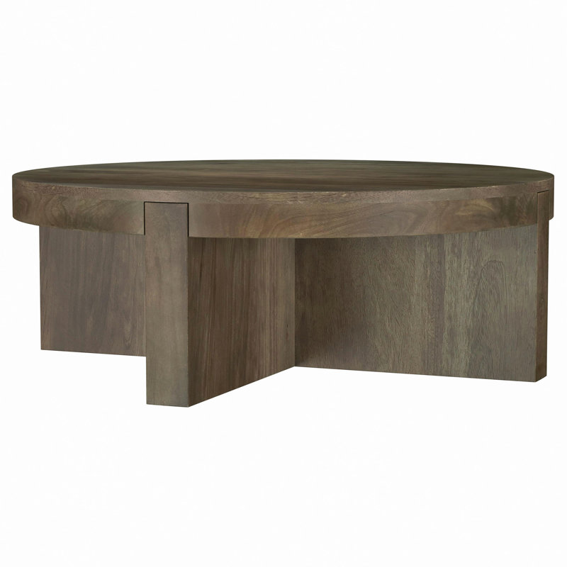 Round Solid Mango Wood Coffee Table