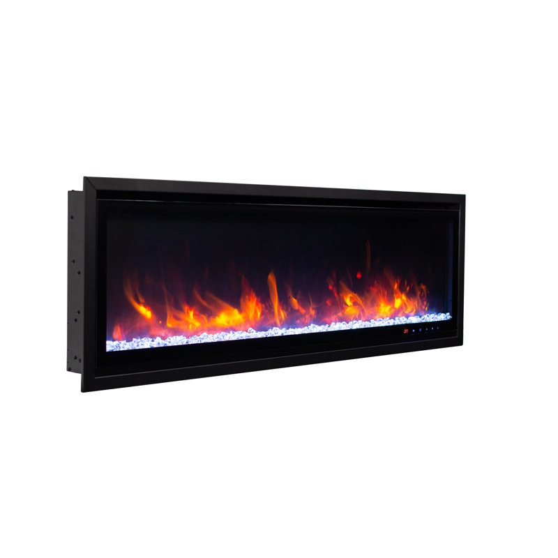 Kennedy II 50 Inch Black Smart Electric Fireplace with Multicolor Flame