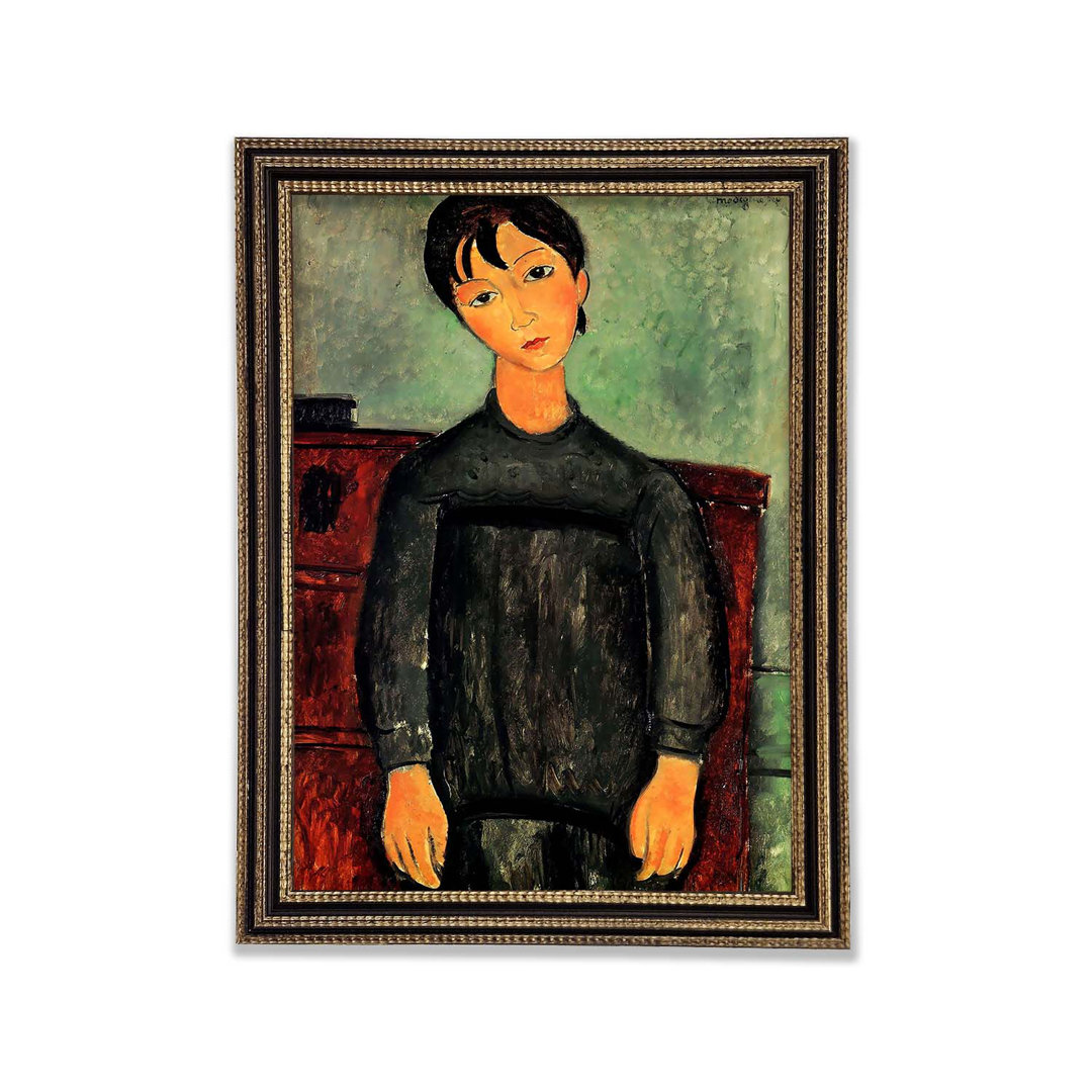 Modigliani Mädchen mit schwarzem Gewand - Druck